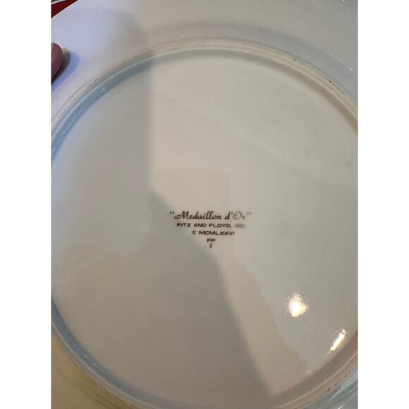 Fitz & Floyd Medallion d' Or Orange Chop Plate 12" Set of 2 - Picture 5 of 5